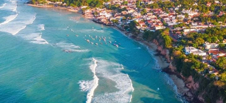 Vista do litoral de Pipa, no Rio Grande do Norte